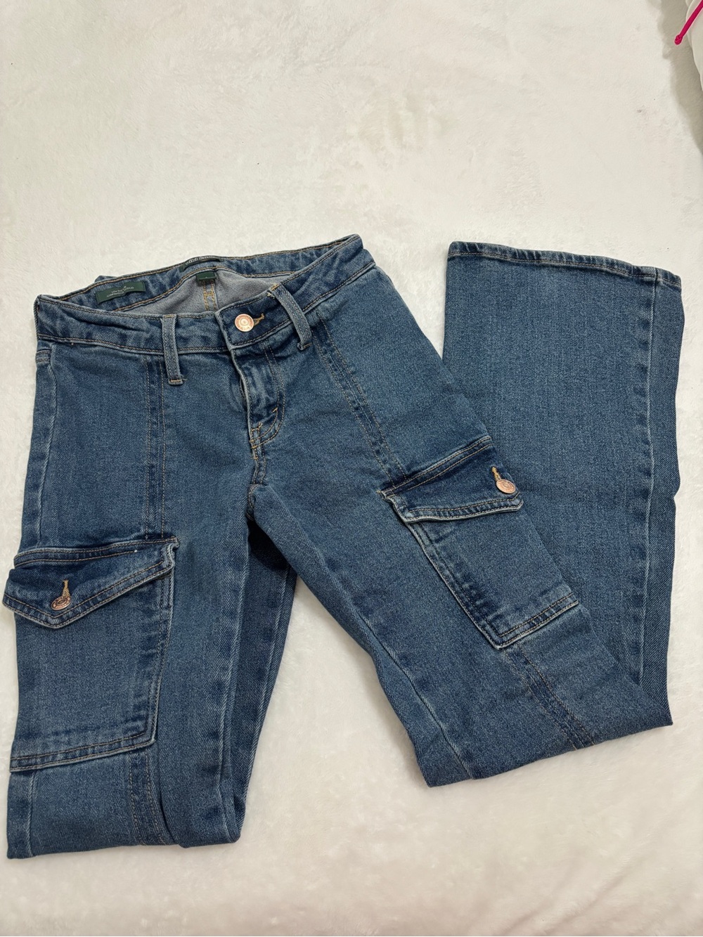 wild fable Dark Blue Boot-Cut Cargo Jeans